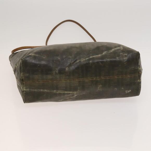 FENDI Zucca Canvas Tote Bag Coated Canvas Brown Khaki - Picture 9 of 12